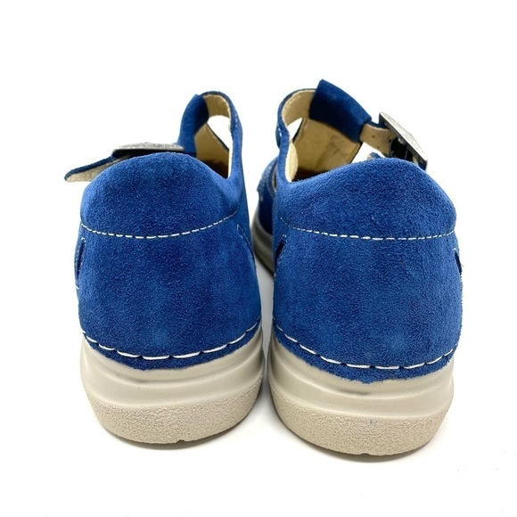 Wolky Smiley Suede Sandals Denim Blue Oiled Suede - Picture 4 of 8